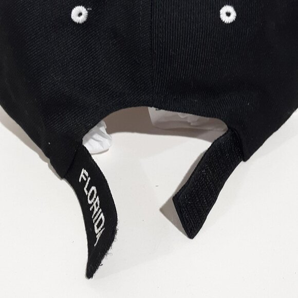 Florida Chopper Motorcycle Cap Hat Black Embroidered Hook & Loop - Picture 5 of 6